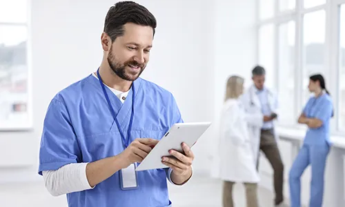 Healthcare workers in hospital