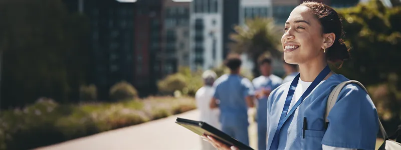 nurse with tablet for internship